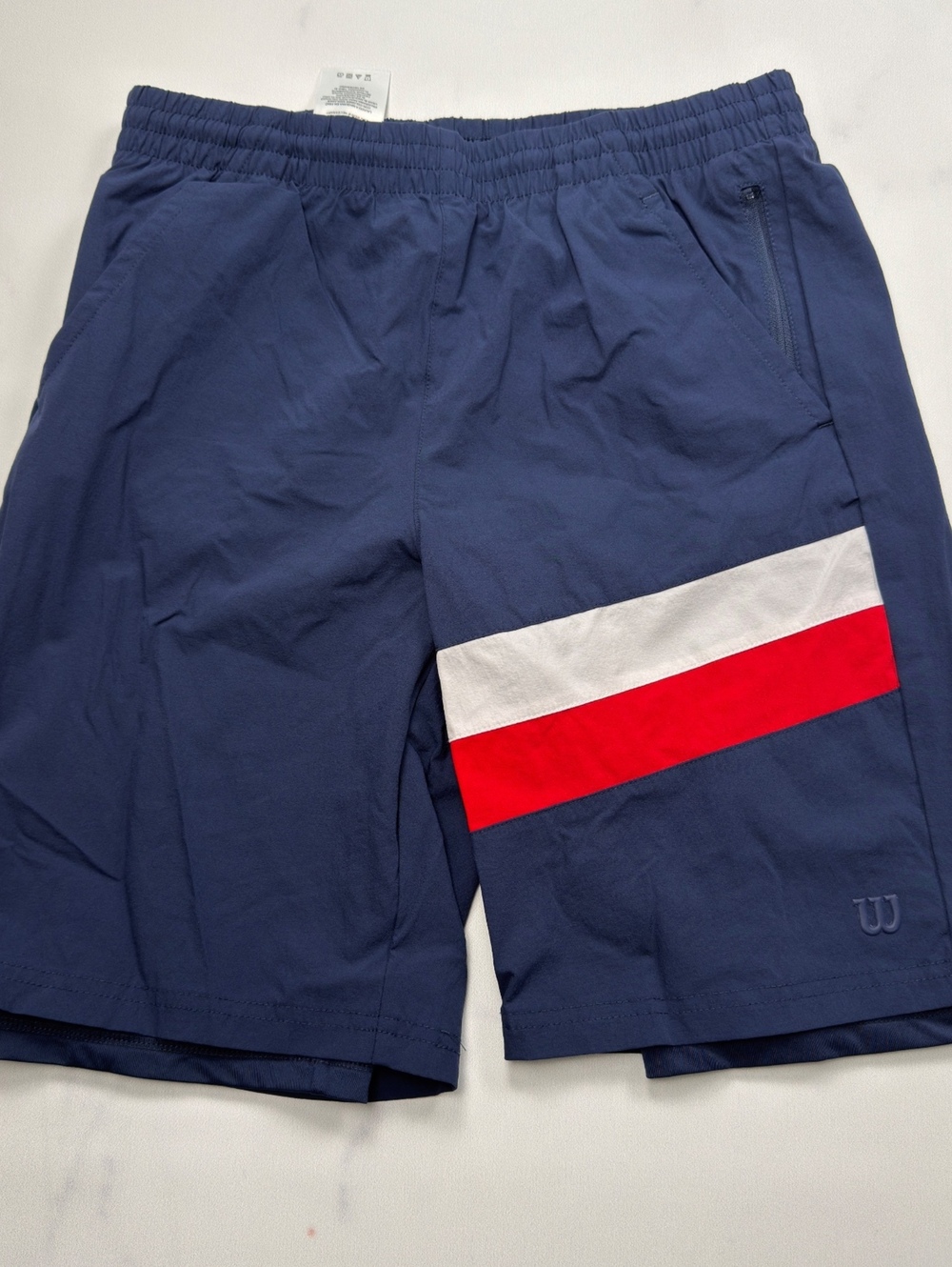 Wilson Athletic Shorts Navy Red White Stripe - Boys XL